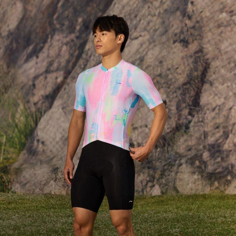 Li Ning Lehký větruodolný prodyšný cyklistický dres s krátkým rukávem Pánské dresy LCUY257-1