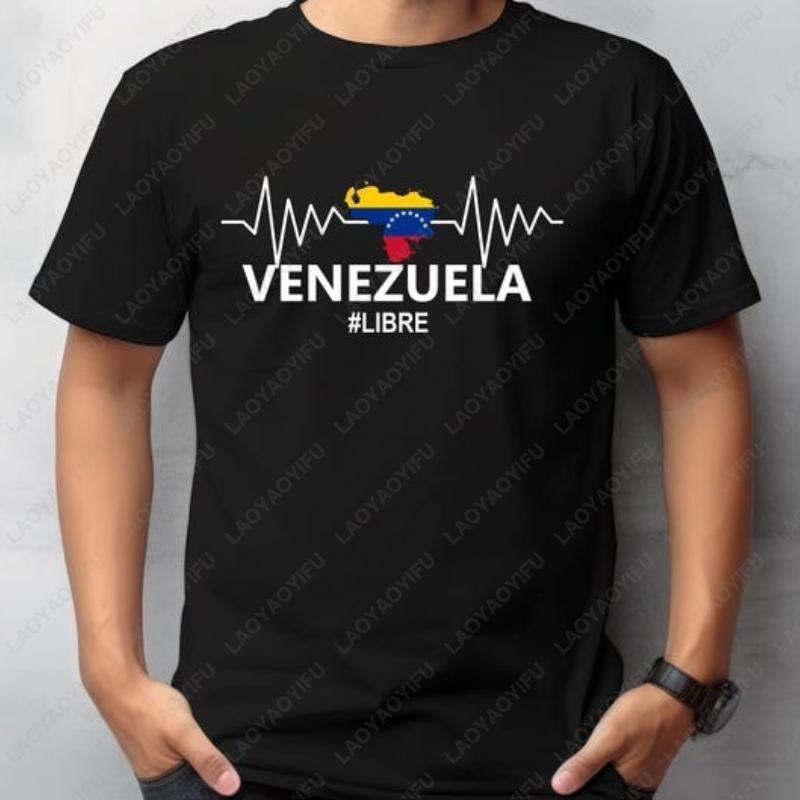 Free Venezuela Libre Graphic Unisex Cotton Tshirt Peace  Sovereignty Flag Creative Trend Casual Style Printed Women Man Tops S