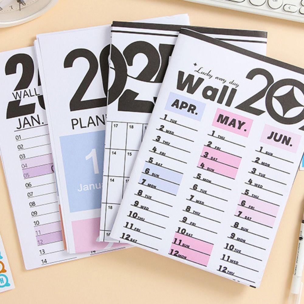 Foldable 2025 Calendar Planner Sheet Plastic Schedule Organizer  For School Office