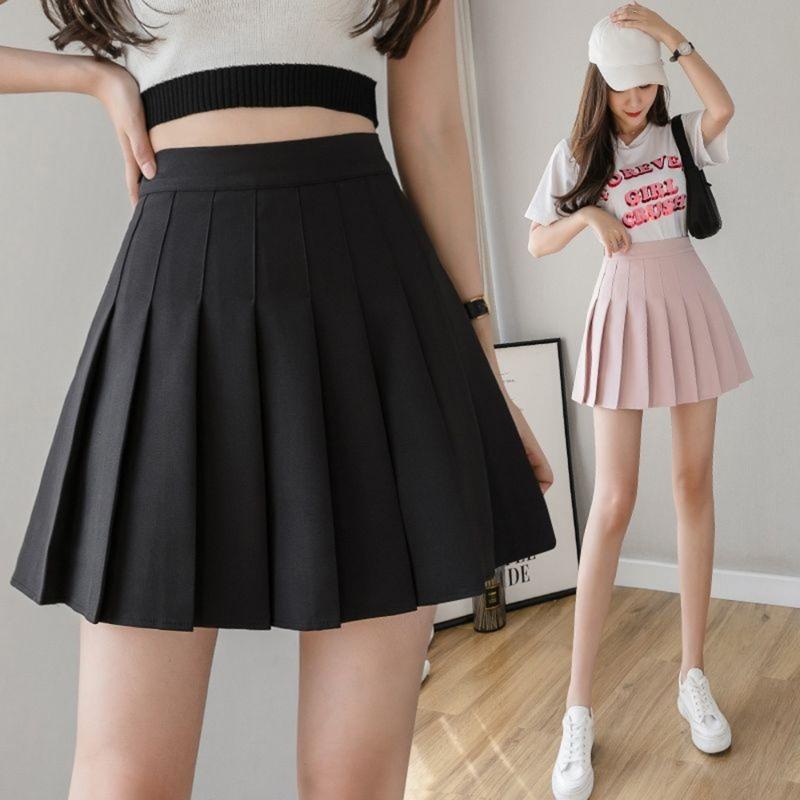 Female Spring Summer Korean Skirt Shorts Women High Waist Sexy Mini Skirt School Short Pleated Kawaii Japanese Skirt