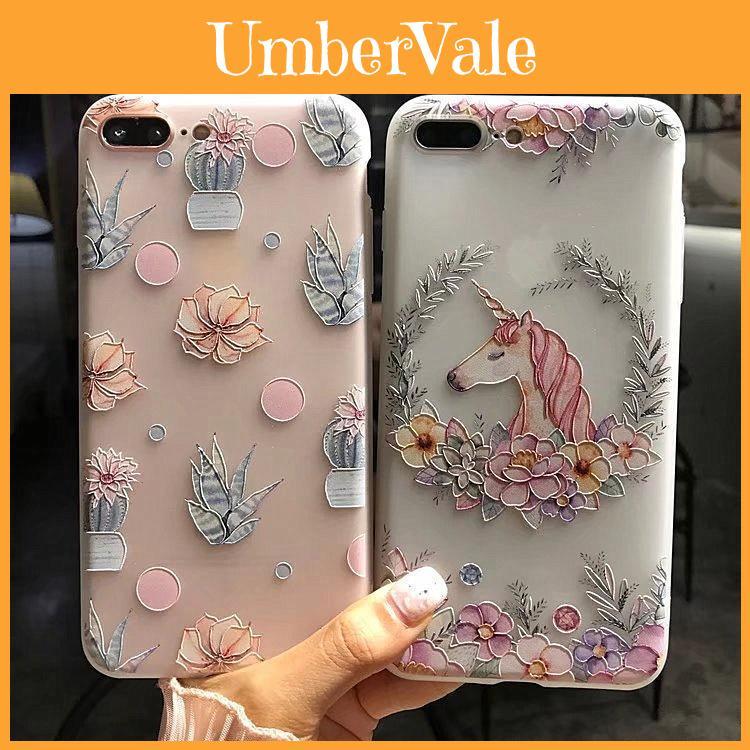 Iphone For 87 Plus X Flower Pattern 3d Cute Soft Case Silicone Tpu Cover Back