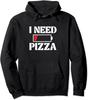 Funny Low Battery Design I Need Pizza Food Lover Unisex Hooded Sweatshirt