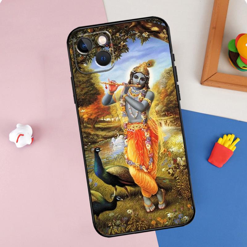 Lord Krishna Radha Phone Case For iPhone 16 Pro Max 11 12 13 14 15 Pro Max Mini 16e 15 16 Plus XR Cover Shell
