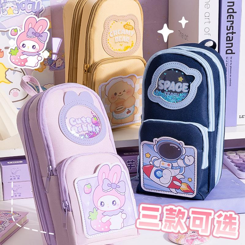 Handheld book bag Pencil bag Large capacity storage Stationery bag Multi-functional high value pencil bag for primary school students