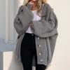 Dimanaf 2024 Sweater Cardigan  Autumn Style Winter Women Solid Sweaters Jacket Knitting Casual Loose Sweater