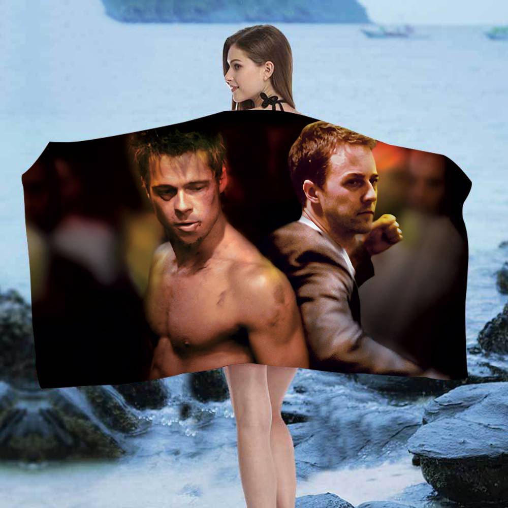 Film culte F-Fight C-Club Grandes Serviettes de Plage en Microfibre Serviette à Séchage Rapide Serviettes de Plage Sable Serviette de Piscine pour Voyage Piscine Natation Yoga