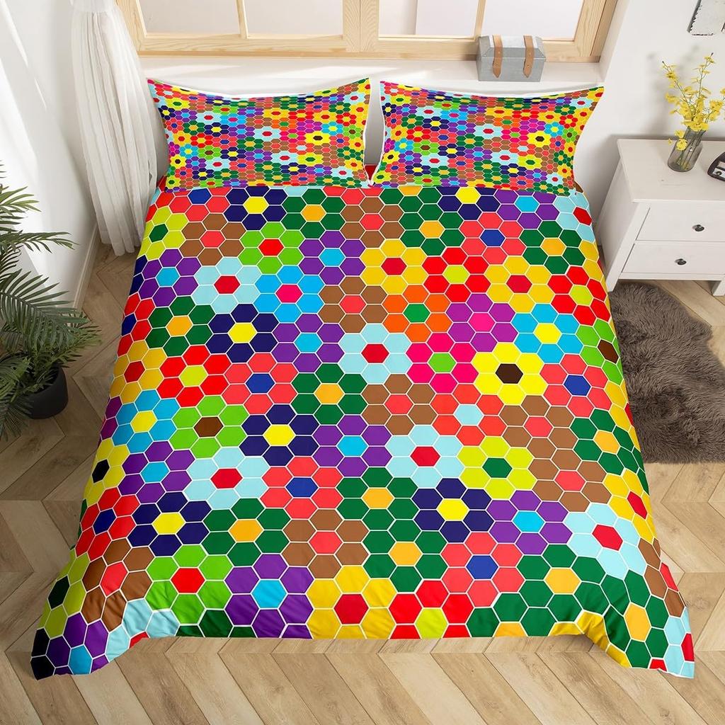 Exotic Mushroom Eyes Rainbow Duvet Cover Queen King Size Bohemian Style Bedding Set For Men Women Halloween Floral 3 Pcs