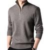 Men's 100% Pure Wool Thickened Zip-Neck Sweater