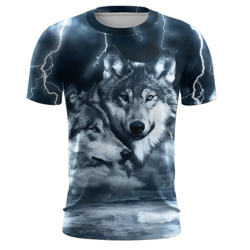 Short Sleeved 3D Trend Digital Printed Fashion T-shirt Plus Men's Short Sleeved T-shirt