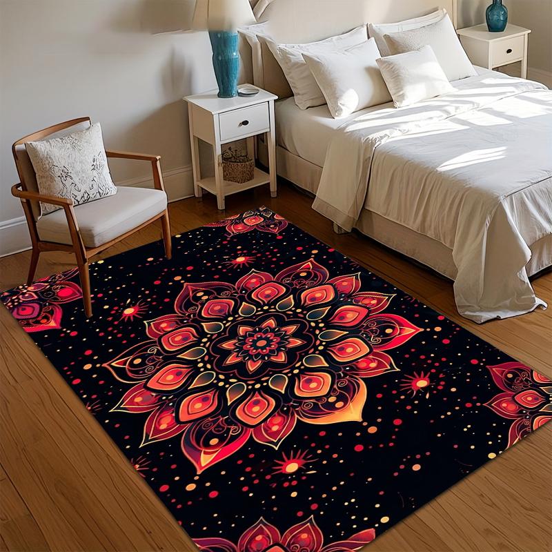 Mandala Bohemian Area Rug for Living Room Bedroom Boho Spiritual Yoga Meditation Home Decor Soft Non Slip Washable Floor Mat