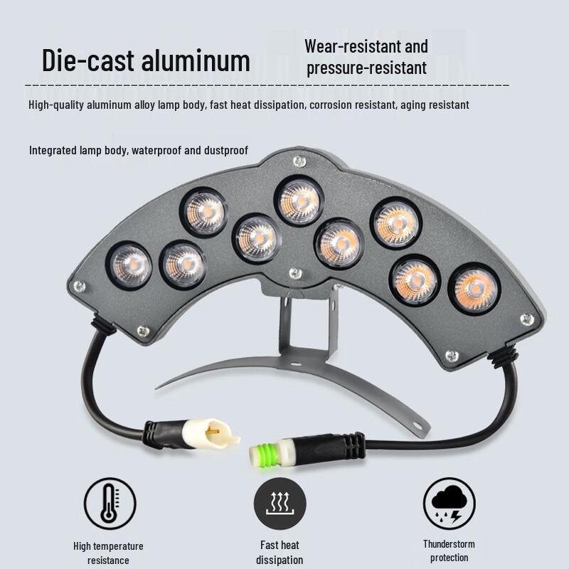 Nufeng Wasserdichte Wellblech-Dachziegel-Lampe, 12+7 Drachenstil