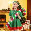 Santa Claus Kids Christmas Santa Kids Santa Spirit Cute Green Santa Halloween Sizes Set Elf Christmas Polka Dot 1 Red Hand 1 Green Hand [Tumao]