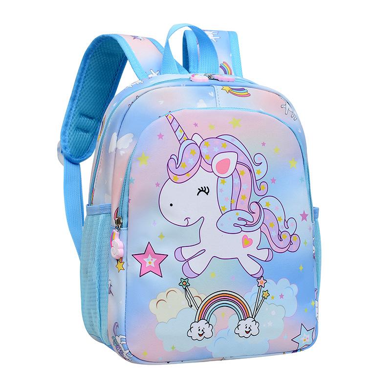 

Cartoon Pattern Unicorn Nylon Backpack With Wearresistant Material School For синій