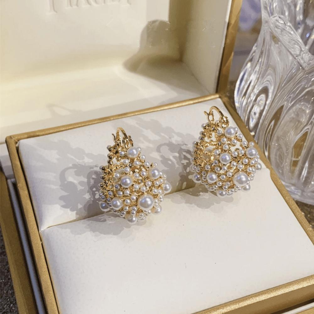 Flower Basket Earrings, Ear Buckles, Femininity, High-end Sense, Light Luxury, Niche Versatile Ear Jewelry
