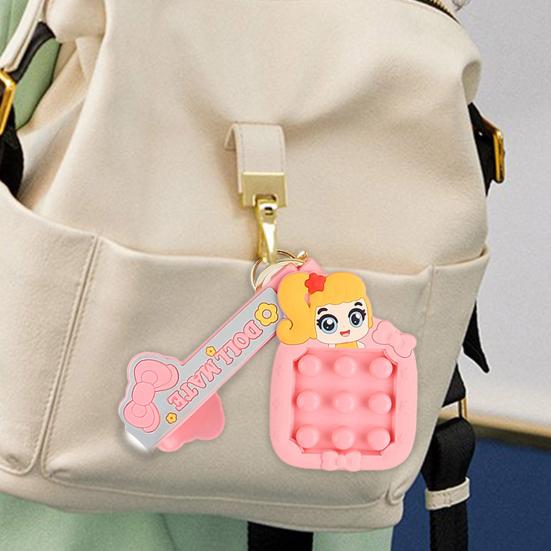 Push Bubble Bead Maze Game Keychain Stress Relief Portable Press Bubble Sensory Fidget Toy Backpack Hanging Decoration Boys Girls Christmas Gifts