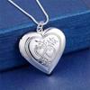 Silver-Plated Heart-Shaped Photo Frame Necklace with European and American Design