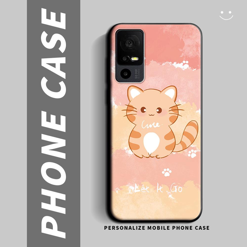 

For TCL 40 SE / 40R 40X XE 5G Case Cartoon Cute Cat Flower Shockproof Silicone Soft Phone Case For TCL 40 T T608DL Back Cover TCL 40R 5G