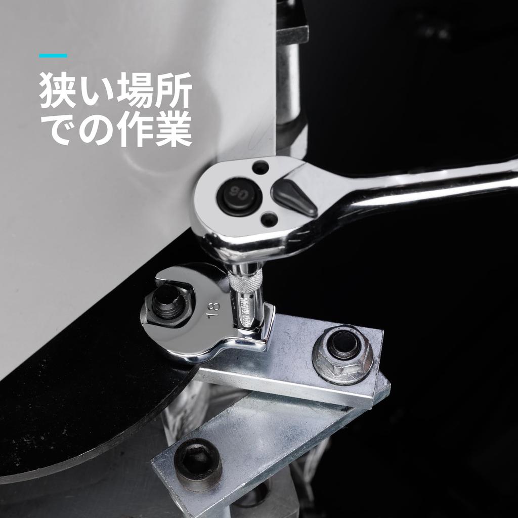 DURATECH Krähenfußschlüssel und Bördelmutternschlüssel mit EVA-Aufbewahrungskoffer Set, 10-teiliges Set, 9,5 mm Antrieb, 10-19 mm, Cr-V