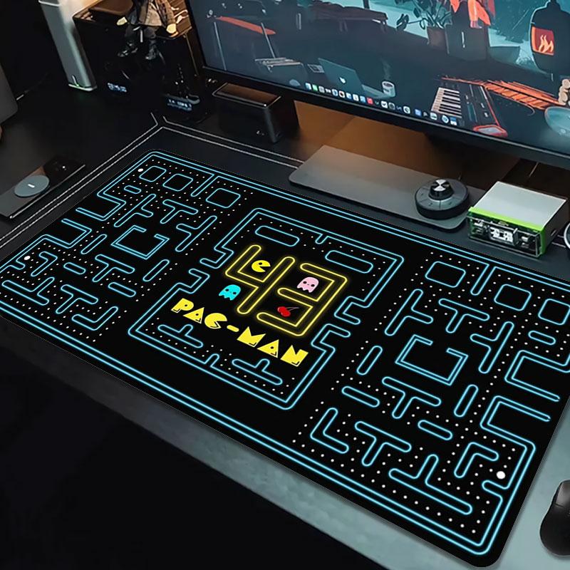 Pac-Man Large Size Mouse Pad Large Gaming Table Cushion Non-slip Laptop Tablet Big Mousepad XXL Mat Mini PC Playmat With Lock Edge