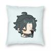 Genshin Impact Chibi Xiao Square Pillowcase Printed Decor for Home Cushion Cover