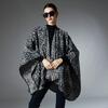 Plus Size Zebra Print Shawl: European/American Autumn/Winter Women's Mid-Length Jacket
