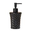 Ceramic Geometric Design Liquid Dispenser | Handwash Bottle For Kitchen | Soap Bath Dispenser For Wash Basin & Bathroom | 300Ml (Black)