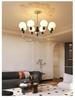 Mid-Century Magic Bean Solid Wood Chandelier: French Retro Light for Living Room or Bedroom.