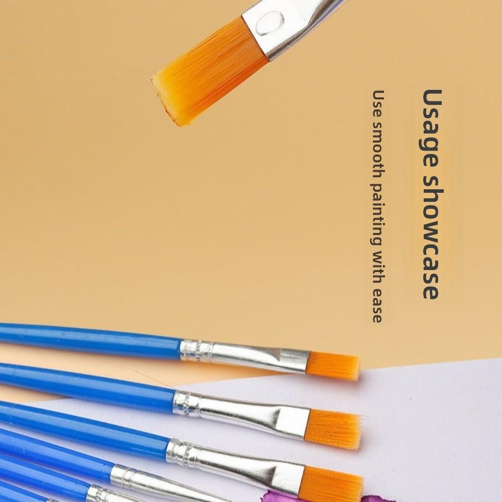 50Pcs Set Painting Brushes Set Flat Brush Nylon Hair Painting Watercolor Brush Art Painting Supplies Acrylic Painting Brushes