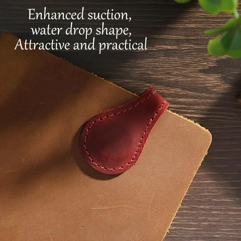 Magnetic Bookmark Full Grain Leather Asymmetric Clip Strong Magnet Paper Holder Durable Notebook Planner Accessory for Daily Use