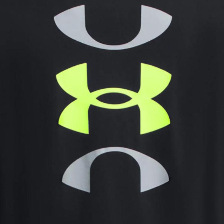 Under Armour Letter Logo Print Quick-Dry Round Neck Short Sleeve T-Shirt Men Tops Black 1382850-001
