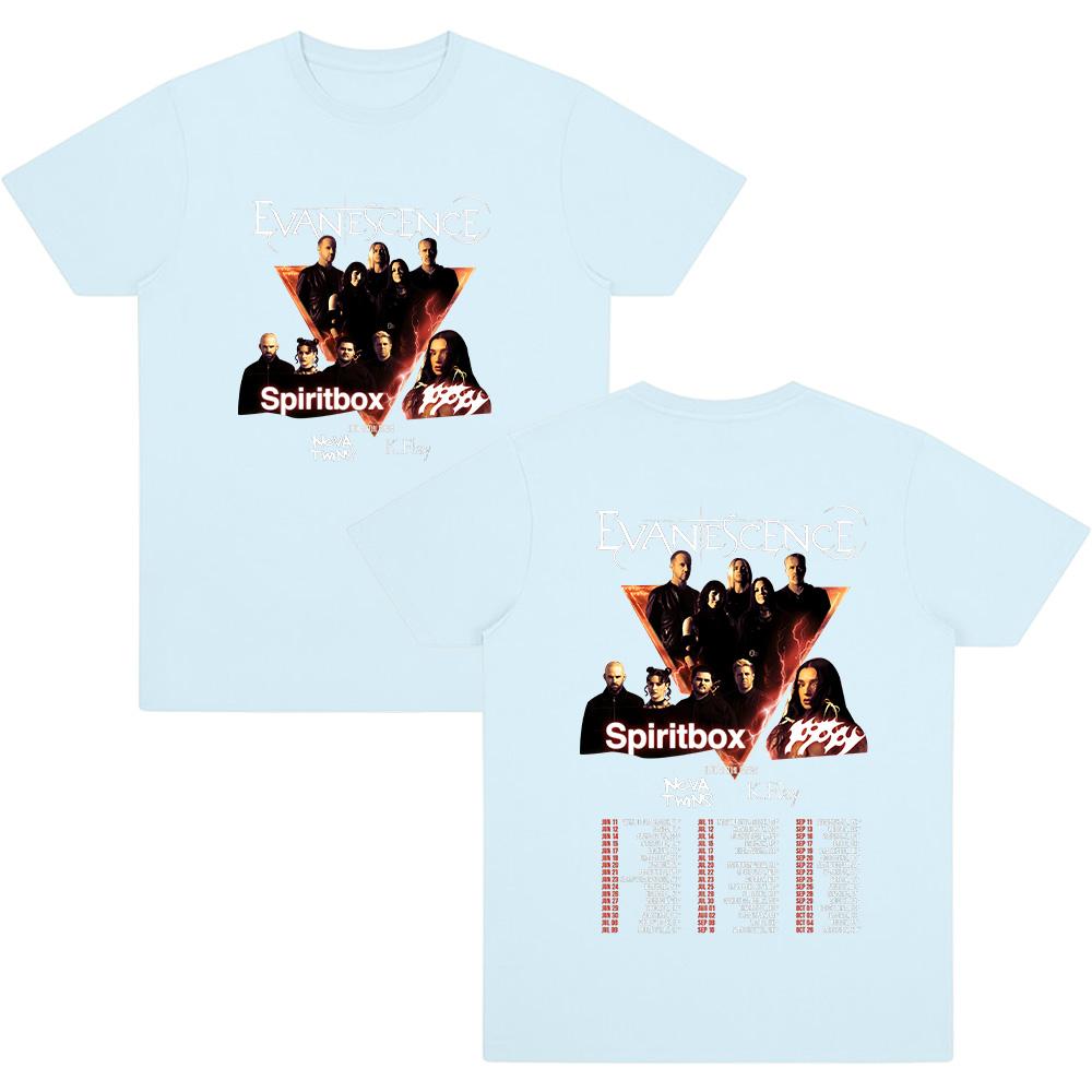 Evanescence & Spiritbox Tour T Shirt Short Sleeve Round Neck Casual Tee for Men Women Cotton High Quality Comfortable Streetwear