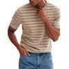 Men's Fashionable Casual Stripe Print Round Neck Short Sleeve T-Shirt Top