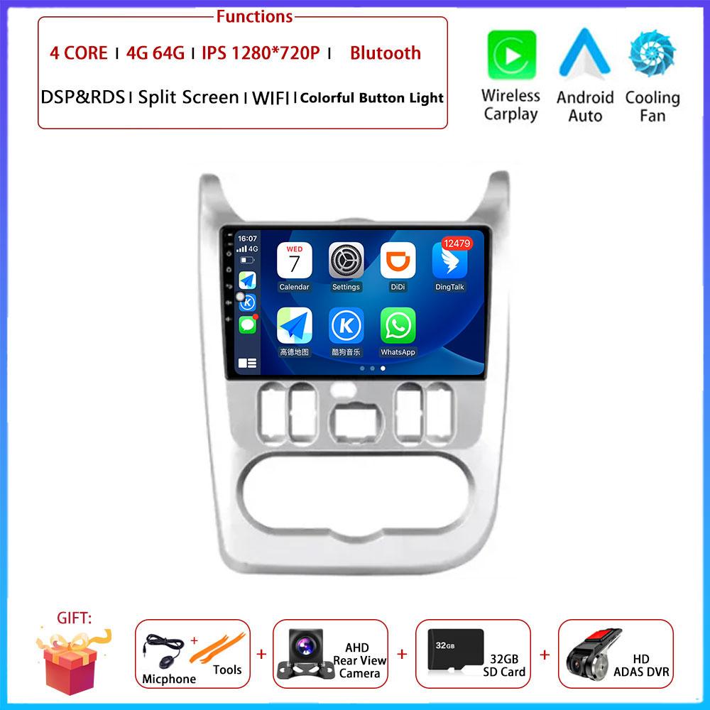 Android Carplay For Renault Logan 1 Sandero 2009 - 2015 For Lada Largus Car Radio Navigation GPS Multimedia Video Player