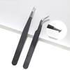 Black Anti-Static Stainless Steel Tweezers Set – Precision Curved & Straight Tips for Eyeglass, Watch, Phone Repair & DIY Crafts