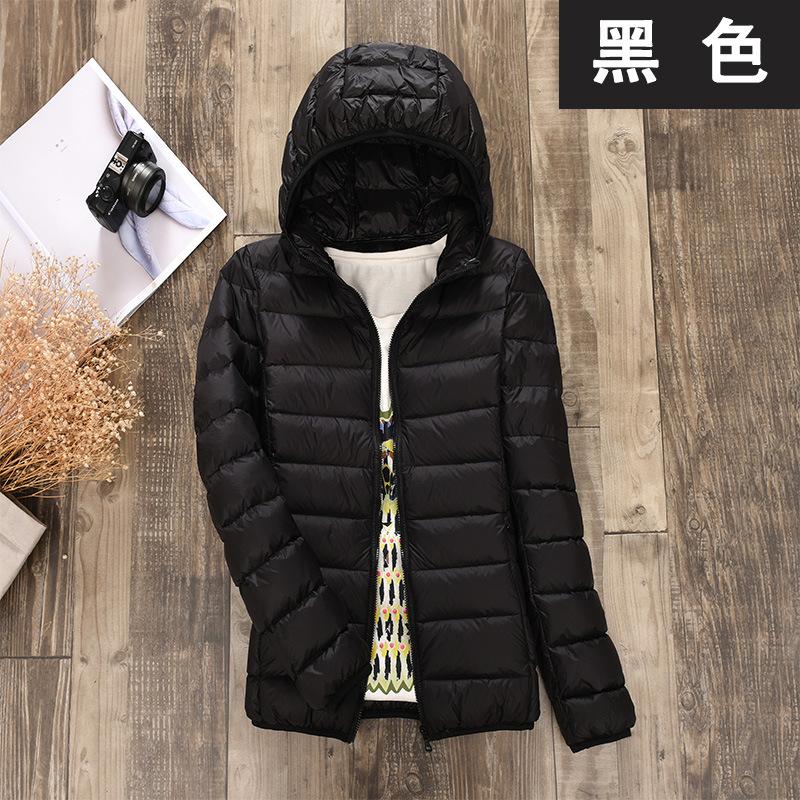 2024 Autumn and Winter New Women's Hooded Light Down Jacket Short Casual Thin Down Jacket Large Size Winter Clothing