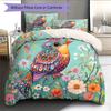 Colorful Flower Bird Pattern Bedding Quilt Set  Home Decoration  Gift (1 * duvet cover + 2 * pillowcase  without core)