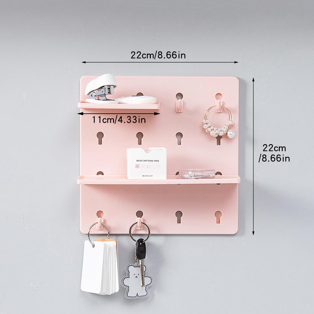 

1PC/2PCS/4PCS Wall Perforation-free Plastic Shelving Bathroom Wall Wall Hanging Student Bedroom Dormitory Headboard Hole рожевий