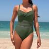 Europeisk & Amerikansk 2025 Dam Etdelad Patchwork Snabbtorkande Bikini Badkläder