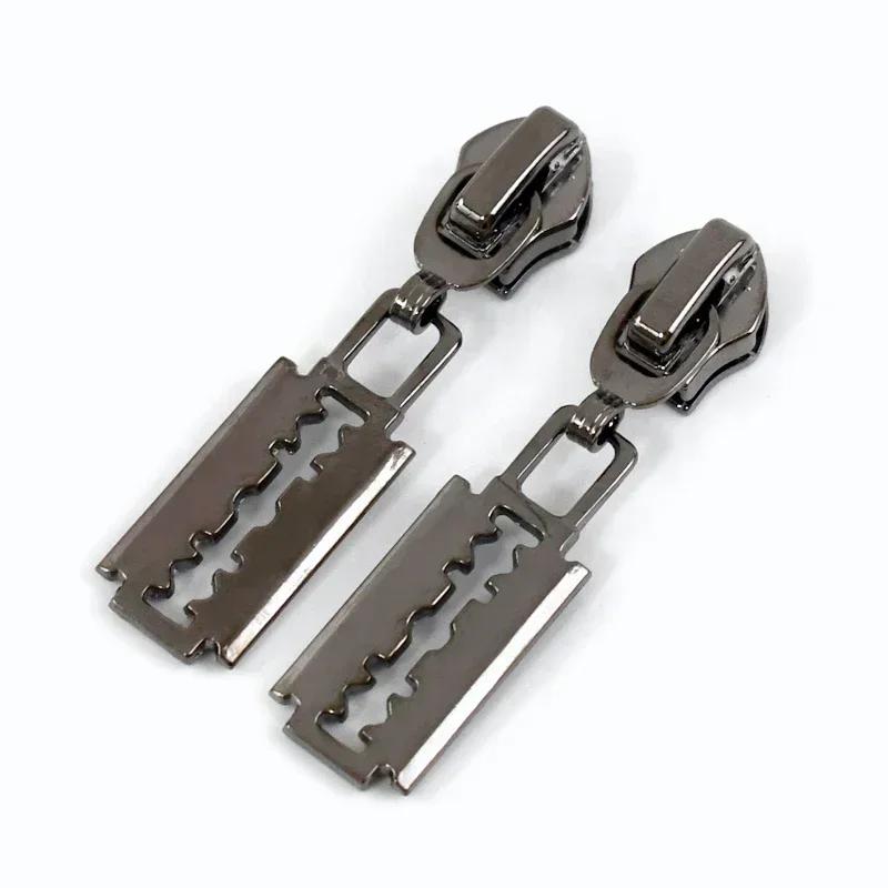 5/10Pcs Meetee 5# Zipper Sliders for Metal Nylon Resin Zips Clothes Bag Zippers Pull Head Repair Kit Garment Sewing Accessories