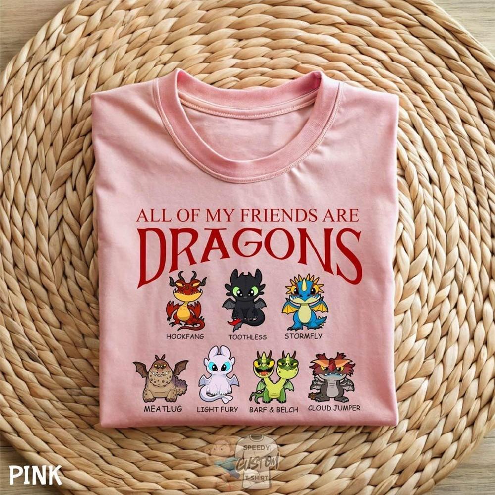 Футболка «Все мои друзья — драконы», Футболка «Как приручить дракона» Унисекс Унисекс Футболка XXXL