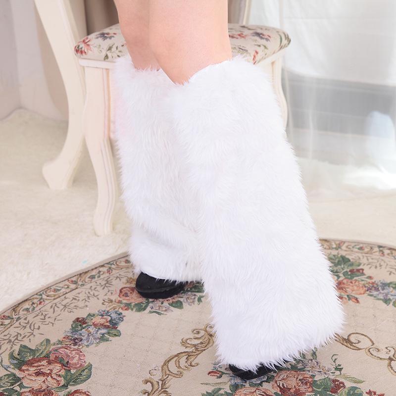 

2025 Christmas Festival Long Plush Leg Ring Set for DS Stage Performances - Winter Costume Accessories One Size