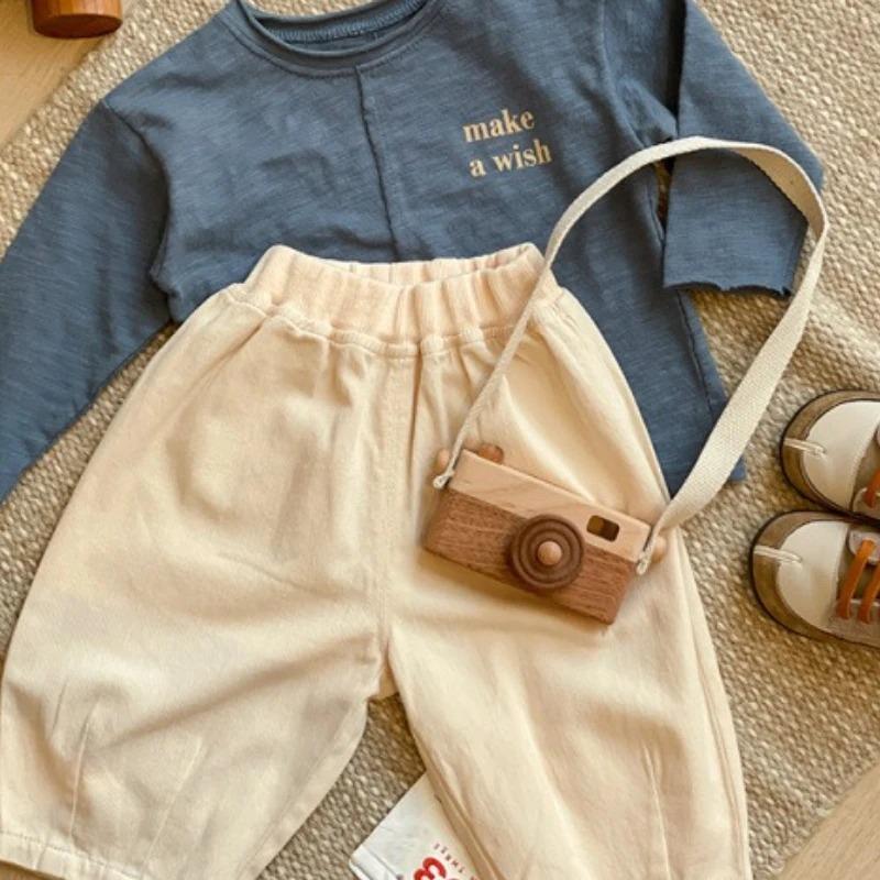 Children Pants Spring Autumn Casual Sports Trousers Boys Girls Korean Solid Color Fashion Versatile Kids Baby Clothing Pant