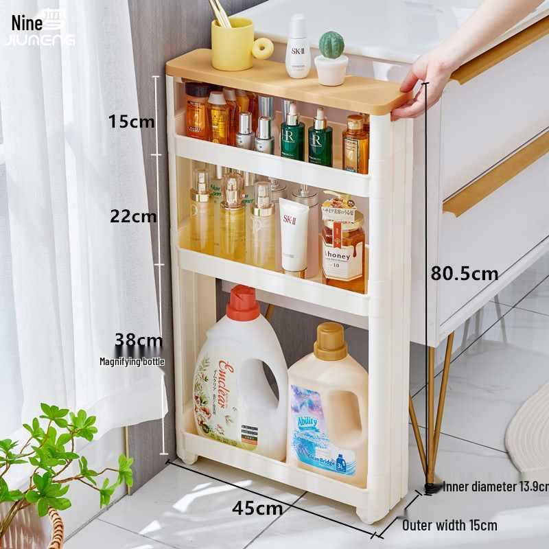 Ultra-Slim Gap Storage Rack for Kitchen, Bathroom, Fridge, Wall Corner, Bedside, and Living Room.