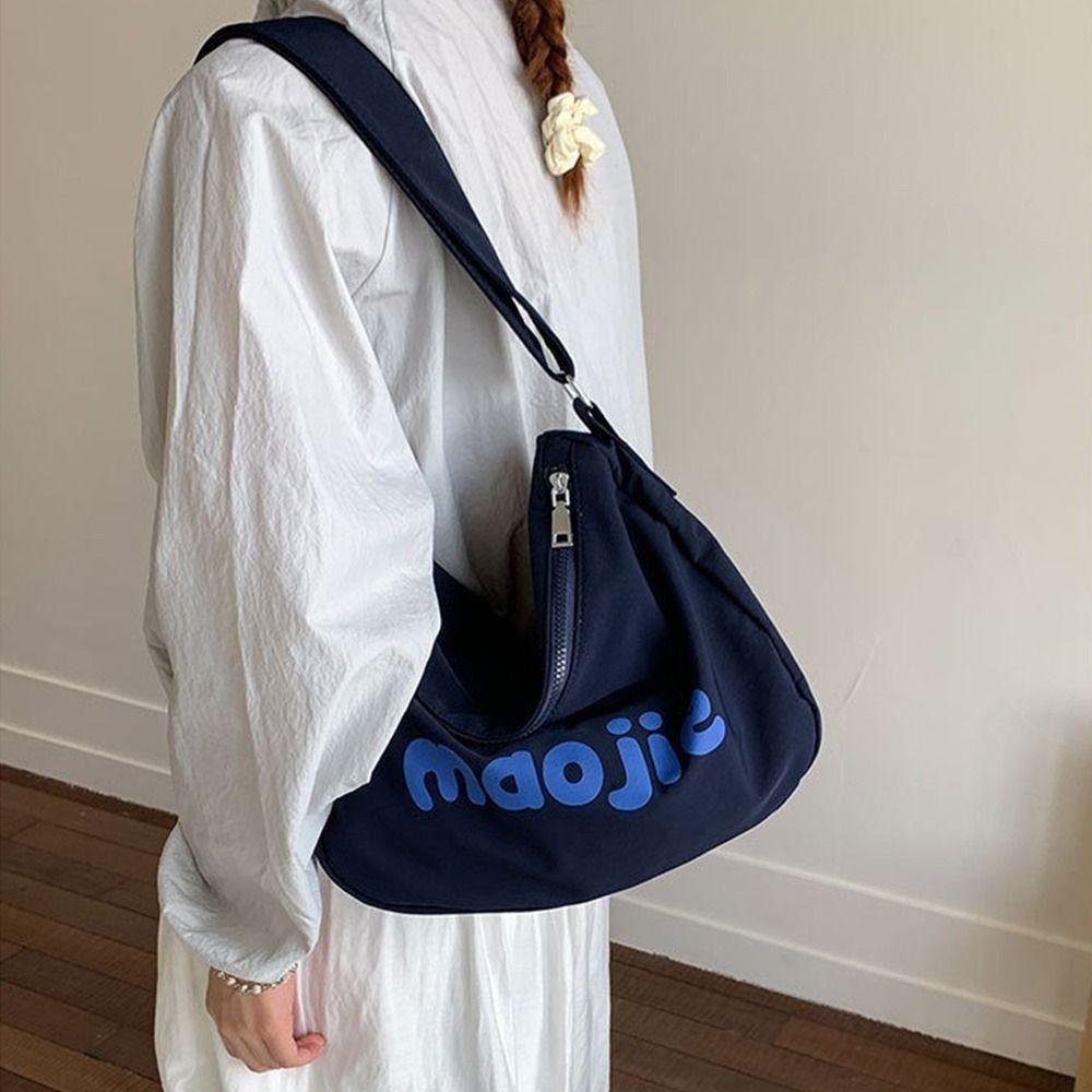 Letter Women's Tote Bags Canvas Commute Bag Versatile Single Shoulder Bags  Daily