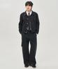 Prairie Washed Crop Trucker Jacket (Black)
