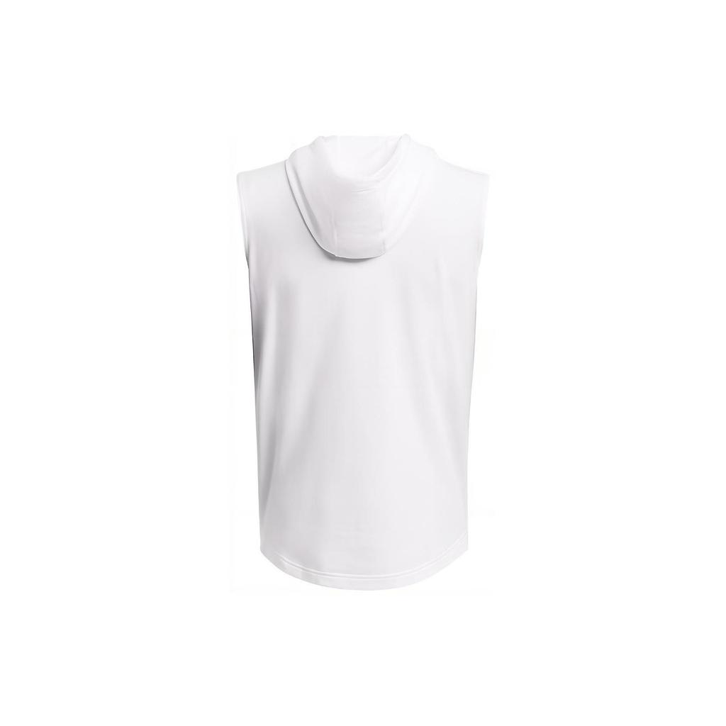 Under Armour Project Rock Grafikdruck Fleece Trainings Locker Kapuzen Ärmellose Weste Herren Westen Weiß 1383302-100