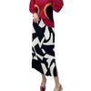 2023 New Women's Autumn Print Pleated Mid-Length High-End Casual Skirt
