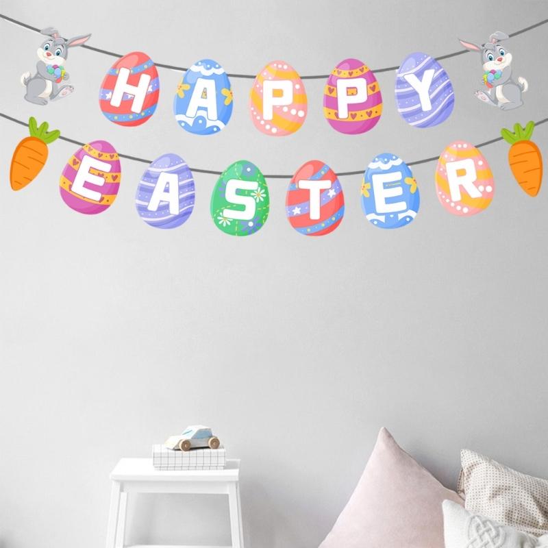 Easters Cake Decoration Cake Toppers Decorative Balloons Cake Decors Hanging Banners Suitable for Festival Occasion