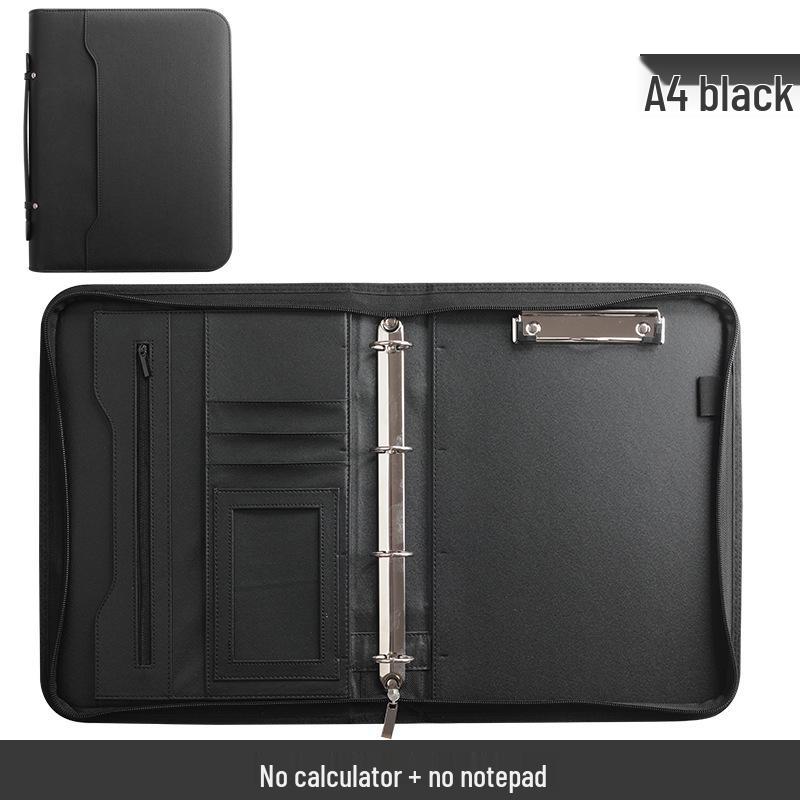 A4 Leather Zipper Briefcase & Multifunctional Business Binder