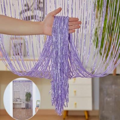 100x200cm String Curtain Shiny Tassel Curtain New Curtain Valance  Window